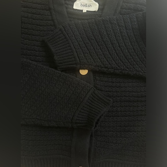 NEW Ba&Sh Bash Aude Wool Blend Cardigan in Black | size 1 / S - Picture 6 of 10